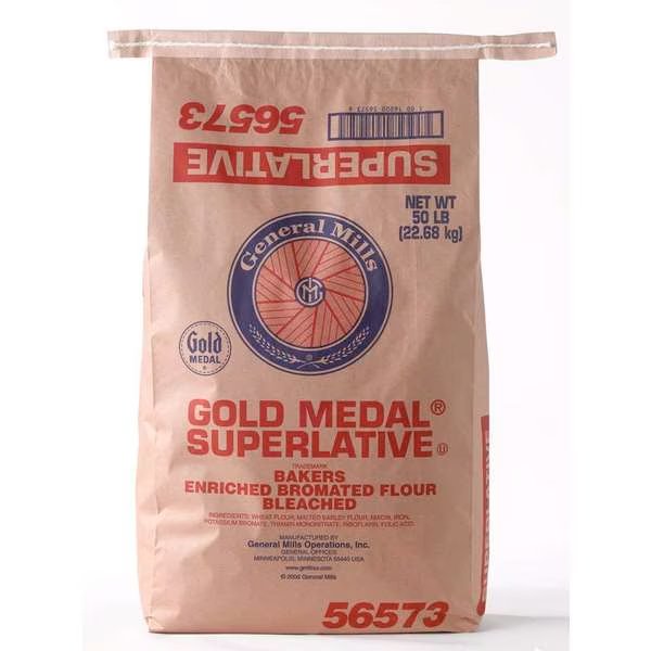 Gold Medal Superlative Bakers Enriched Bromated Bleached Flour 50lbs, Gold Medal, Mfr#: 16000-56573